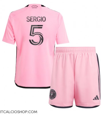Inter Miami Sergio Busquets #5 Prima Maglia Bambino 2024-25 Manica Corta (+ Pantaloni corti)